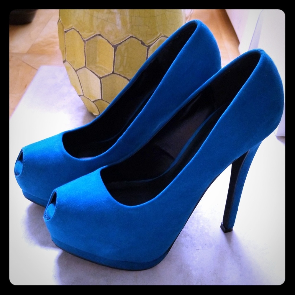 Teal Platform heels